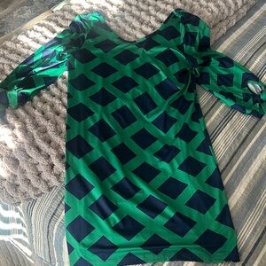 MUDPIE  Green and Blue Geometric Dress
